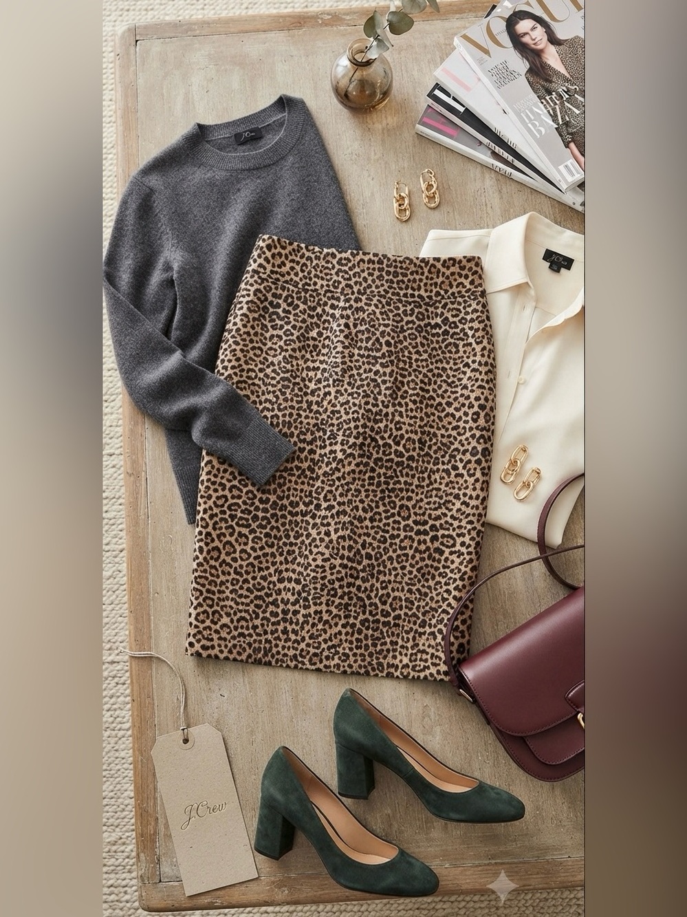 J.Crew Leopard Print EUC Pencil
Skirt stretch tagged SZ 2 (runs big 6)